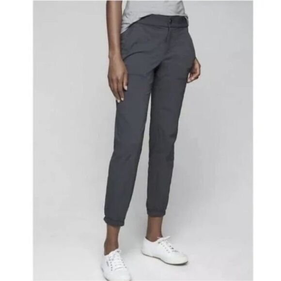 Athleta Joggers Trekkie 2.0 Dark Grey Pants Pockets UPF 50 Size 8 Button Closure - Picture 1 of 8